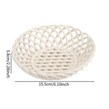 Maxbell Ceramic Fruit Bowl Desktop Woven Serving Platter for Home Wedding Graduation 15.5cmx15.5cmx5.8cm