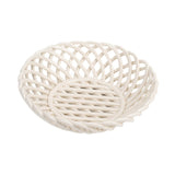 Maxbell Ceramic Fruit Bowl Desktop Woven Serving Platter for Home Wedding Graduation 15.5cmx15.5cmx5.8cm