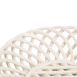 Maxbell Ceramic Fruit Bowl Desktop Woven Serving Platter for Home Wedding Graduation 15.5cmx15.5cmx5.8cm