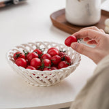 Maxbell Ceramic Fruit Bowl Desktop Woven Serving Platter for Home Wedding Graduation 15.5cmx15.5cmx5.8cm