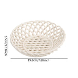 Maxbell Ceramic Fruit Bowl Desktop Woven Serving Platter for Home Wedding Graduation 15.5cmx15.5cmx5.8cm