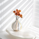 Maxbell White Ceramic Jug Vase Decorative Plant Vase for Fireplace Living Room Table oval