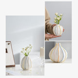 Maxbell White Ceramic Jug Vase Decorative Plant Vase for Fireplace Living Room Table oval