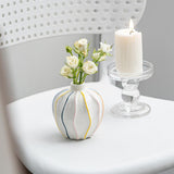 Maxbell White Ceramic Jug Vase Decorative Plant Vase for Fireplace Living Room Table oval