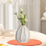 Maxbell White Ceramic Jug Vase Decorative Plant Vase for Fireplace Living Room Table oval