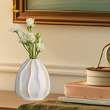 Maxbell White Ceramic Jug Vase Decorative Plant Vase for Fireplace Living Room Table oval