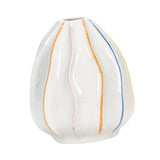 Maxbell White Ceramic Jug Vase Decorative Plant Vase for Fireplace Living Room Table oval