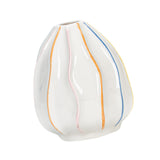 Maxbell White Ceramic Jug Vase Decorative Plant Vase for Fireplace Living Room Table oval
