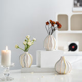 Maxbell White Ceramic Jug Vase Decorative Plant Vase for Fireplace Living Room Table oval