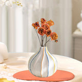 Maxbell White Ceramic Jug Vase Decorative Plant Vase for Fireplace Living Room Table pointed mouth