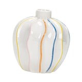 Maxbell White Ceramic Jug Vase Decorative Plant Vase for Fireplace Living Room Table narrow mouth
