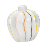 Maxbell White Ceramic Jug Vase Decorative Plant Vase for Fireplace Living Room Table narrow mouth