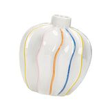 Maxbell White Ceramic Jug Vase Decorative Plant Vase for Fireplace Living Room Table narrow mouth