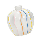 Maxbell White Ceramic Jug Vase Decorative Plant Vase for Fireplace Living Room Table narrow mouth