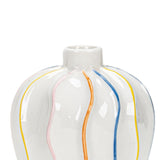 Maxbell White Ceramic Jug Vase Decorative Plant Vase for Fireplace Living Room Table narrow mouth