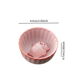Maxbell Ceramic Tea Cup with Tea Pet Miniature Figurine for Living Room Office Decor 120ml