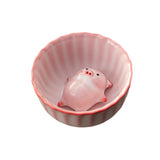 Maxbell Ceramic Tea Cup with Tea Pet Miniature Figurine for Living Room Office Decor 120ml
