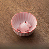 Maxbell Ceramic Tea Cup with Tea Pet Miniature Figurine for Living Room Office Decor 120ml