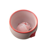 Maxbell Ceramic Tea Cup with Tea Pet Miniature Figurine for Living Room Office Decor 160ml
