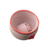 Maxbell Ceramic Tea Cup with Tea Pet Miniature Figurine for Living Room Office Decor 160ml