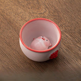 Maxbell Ceramic Tea Cup with Tea Pet Miniature Figurine for Living Room Office Decor 160ml