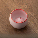 Maxbell Ceramic Tea Cup with Tea Pet Miniature Figurine for Living Room Office Decor 170ml