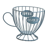 Maxbell Coffee Capsule Organizer Storage Basket Display Home Decor Coffee Pod Holder Blue