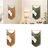 Maxbell Macrame Wall Hanging Art Braided Tassels for Background Wedding Nursery Room Khaki