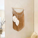 Maxbell Macrame Wall Hanging Art Braided Tassels for Background Wedding Nursery Room Khaki