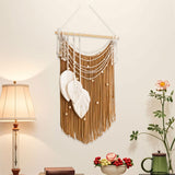 Maxbell Macrame Wall Hanging Art Braided Tassels for Background Wedding Nursery Room Khaki