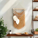 Maxbell Macrame Wall Hanging Art Braided Tassels for Background Wedding Nursery Room Khaki