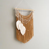 Maxbell Macrame Wall Hanging Art Braided Tassels for Background Wedding Nursery Room Khaki