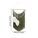 Maxbell Macrame Wall Hanging Art Braided Tassels for Background Wedding Nursery Room Green
