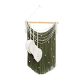 Maxbell Macrame Wall Hanging Art Braided Tassels for Background Wedding Nursery Room Green