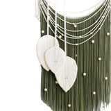 Maxbell Macrame Wall Hanging Art Braided Tassels for Background Wedding Nursery Room Green