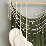 Maxbell Macrame Wall Hanging Art Braided Tassels for Background Wedding Nursery Room Green