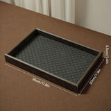 Maxbell Wood PU Leather Organizer Holder Flat Jewelry Display Tray Black