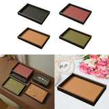 Maxbell Wood PU Leather Organizer Holder Flat Jewelry Display Tray Black