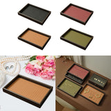 Maxbell Wood PU Leather Organizer Holder Flat Jewelry Display Tray Black