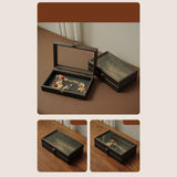 Maxbell Wood PU Leather Organizer Holder Flat Jewelry Display Tray Black