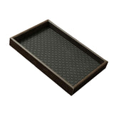 Maxbell Wood PU Leather Organizer Holder Flat Jewelry Display Tray Black