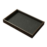 Maxbell Wood PU Leather Organizer Holder Flat Jewelry Display Tray Black