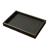 Maxbell Wood PU Leather Organizer Holder Flat Jewelry Display Tray Black