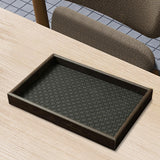 Maxbell Wood PU Leather Organizer Holder Flat Jewelry Display Tray Black