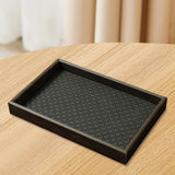 Maxbell Wood PU Leather Organizer Holder Flat Jewelry Display Tray Black