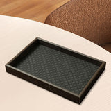 Maxbell Wood PU Leather Organizer Holder Flat Jewelry Display Tray Black