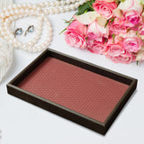 Maxbell Wood PU Leather Organizer Holder Flat Jewelry Display Tray Red