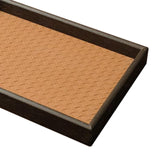 Maxbell Wood PU Leather Organizer Holder Flat Jewelry Display Tray Orange