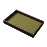 Maxbell Wood PU Leather Organizer Holder Flat Jewelry Display Tray Dark Green