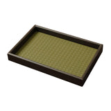 Maxbell Wood PU Leather Organizer Holder Flat Jewelry Display Tray Dark Green